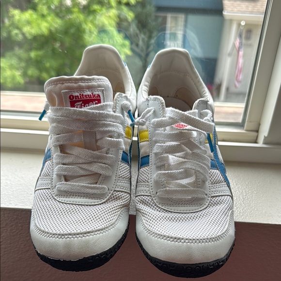 Onitsuka Tiger by Asics Shoes - Vintage Onitsuka Tiger by Asics White and Blue Sneakers Classic Design